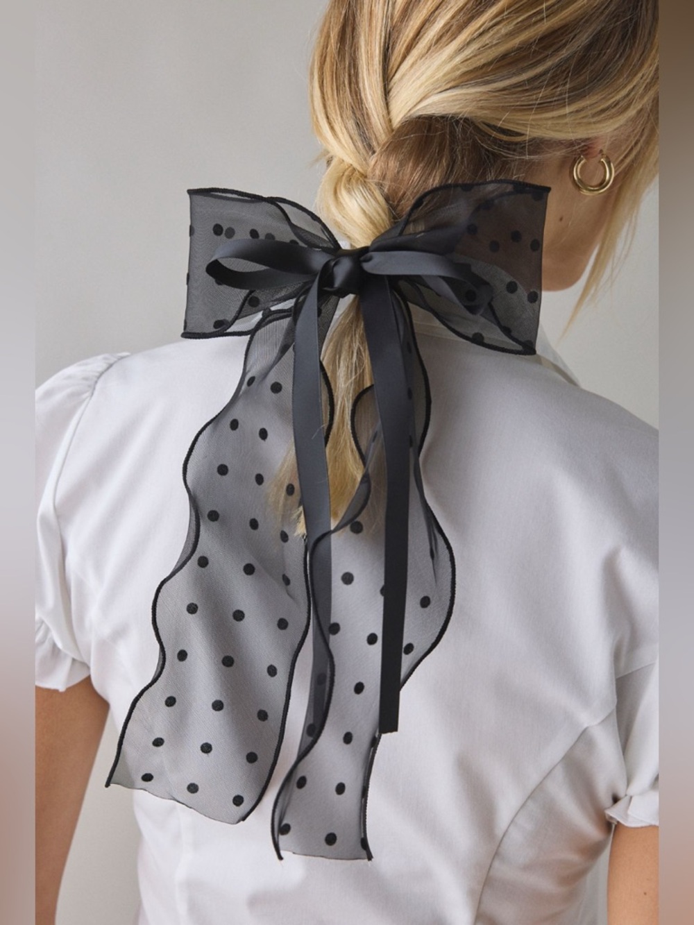 Inez chiffon ribbon hair bow hair clip